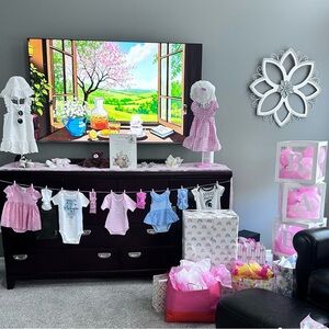 Adorable Baby Girl Clothing Display Set Clothing not included.